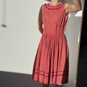 Vintage Julie Miller California Gingham Prairie Dress Cotton Full Skirt